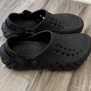 CROCS Black Textured Clogs Echo J6